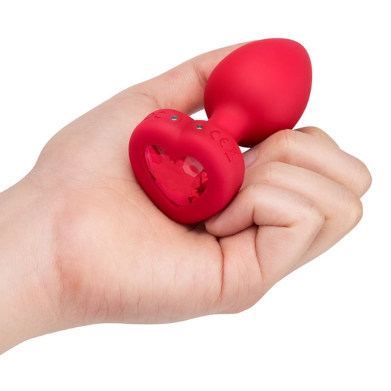 Вибро-пробка Vibrating Heart Shape Jewel Plug M-L