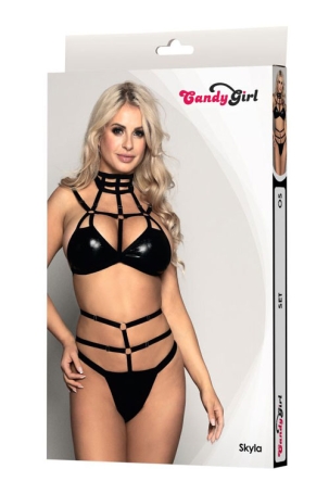 Лаковый комплект белья Candy Girl Skyla